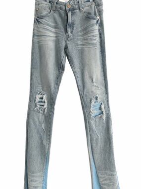 Ferrari Light Blue Denim Jeans with Gold Accents